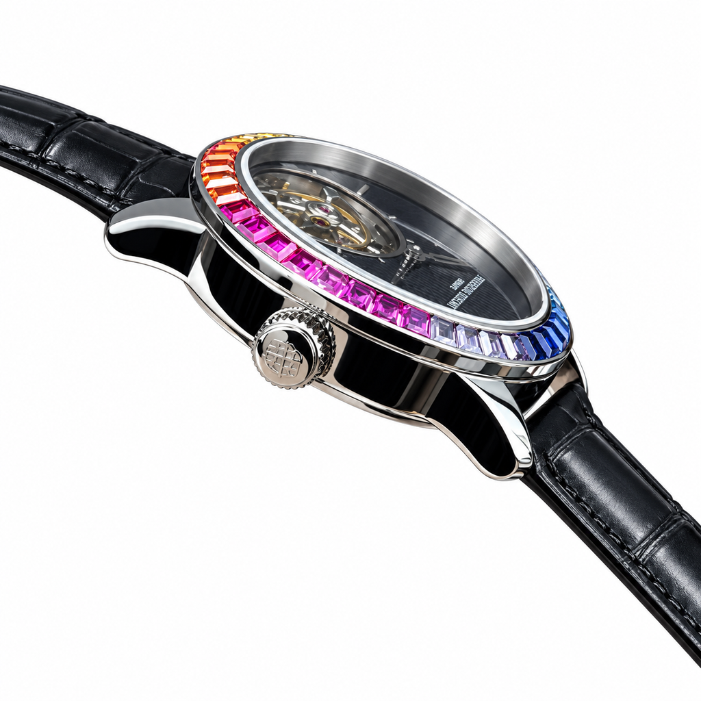 Patek Philippe Calatrava Tourbillon Rainbow Sapphire White Gold 42mm