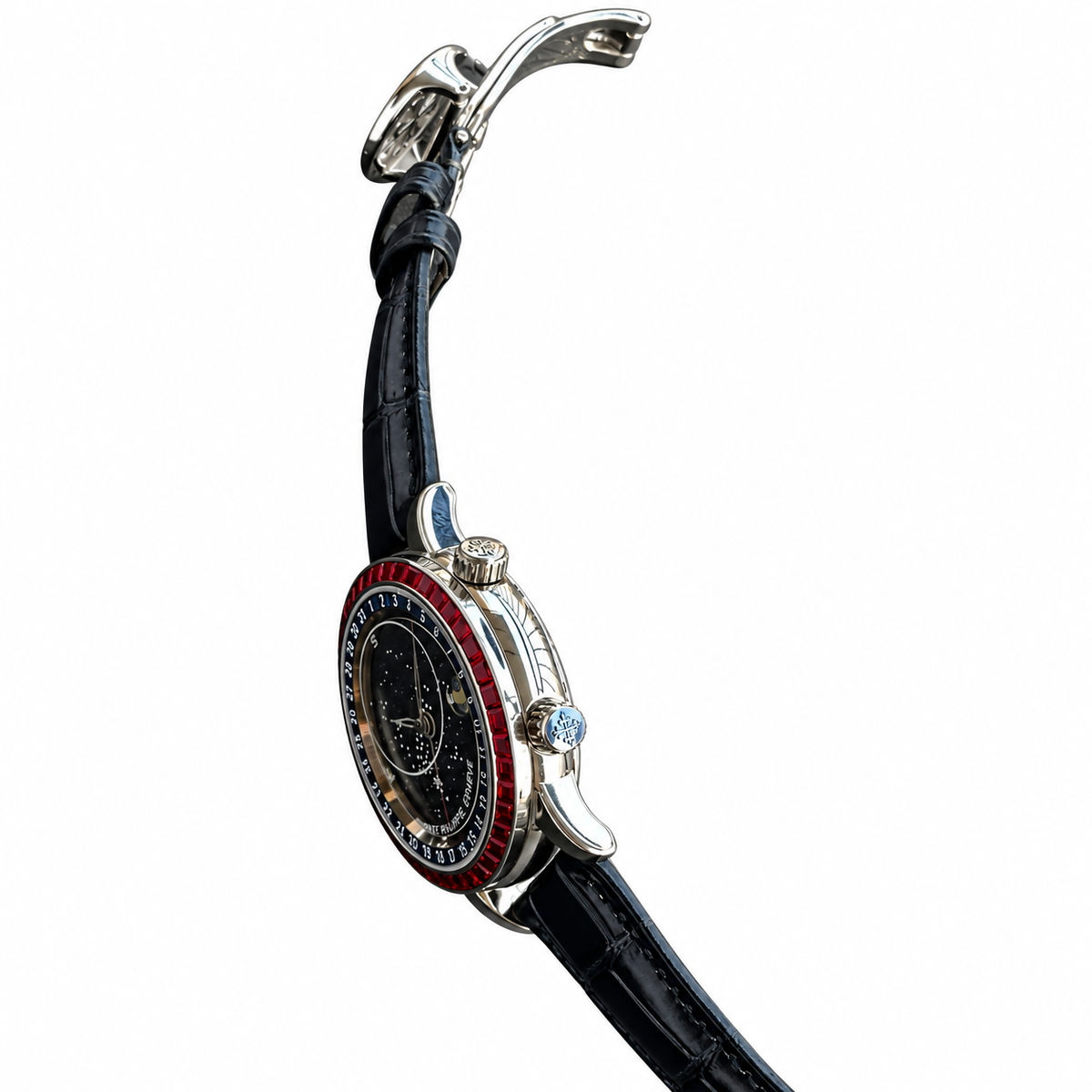 Patek Philippe Celestial White Gold Ruby Bezel Deep Blue Star Dial Moon Phase 44mm