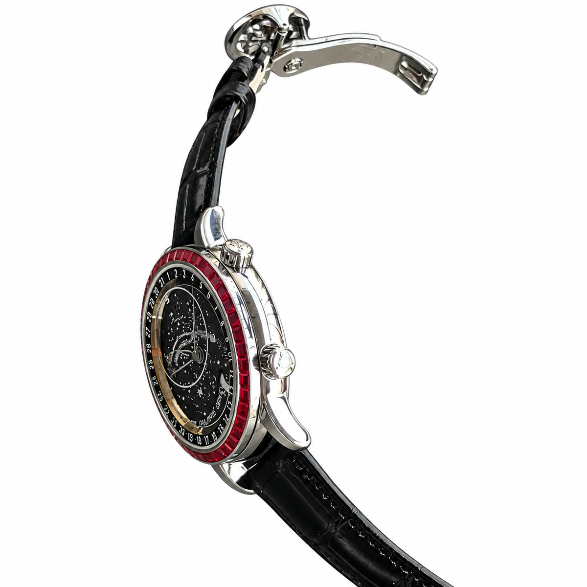 Patek Philippe Celestial White Gold Ruby Bezel Black Star Dial Moon Phase 44mm