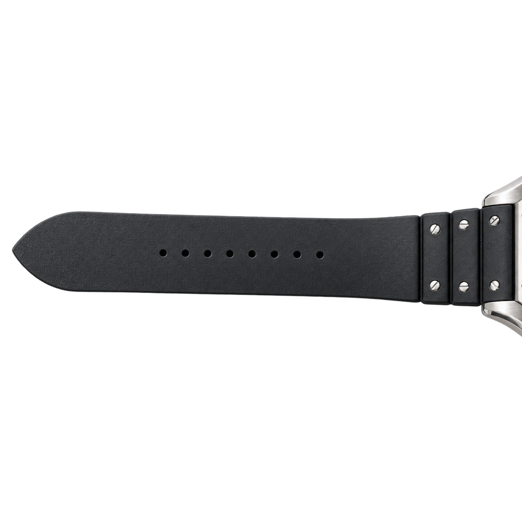 Cartier Santos de Cartier Large Steel & Black PVD Grey Dial Black Rubber Strap Automatic Watch