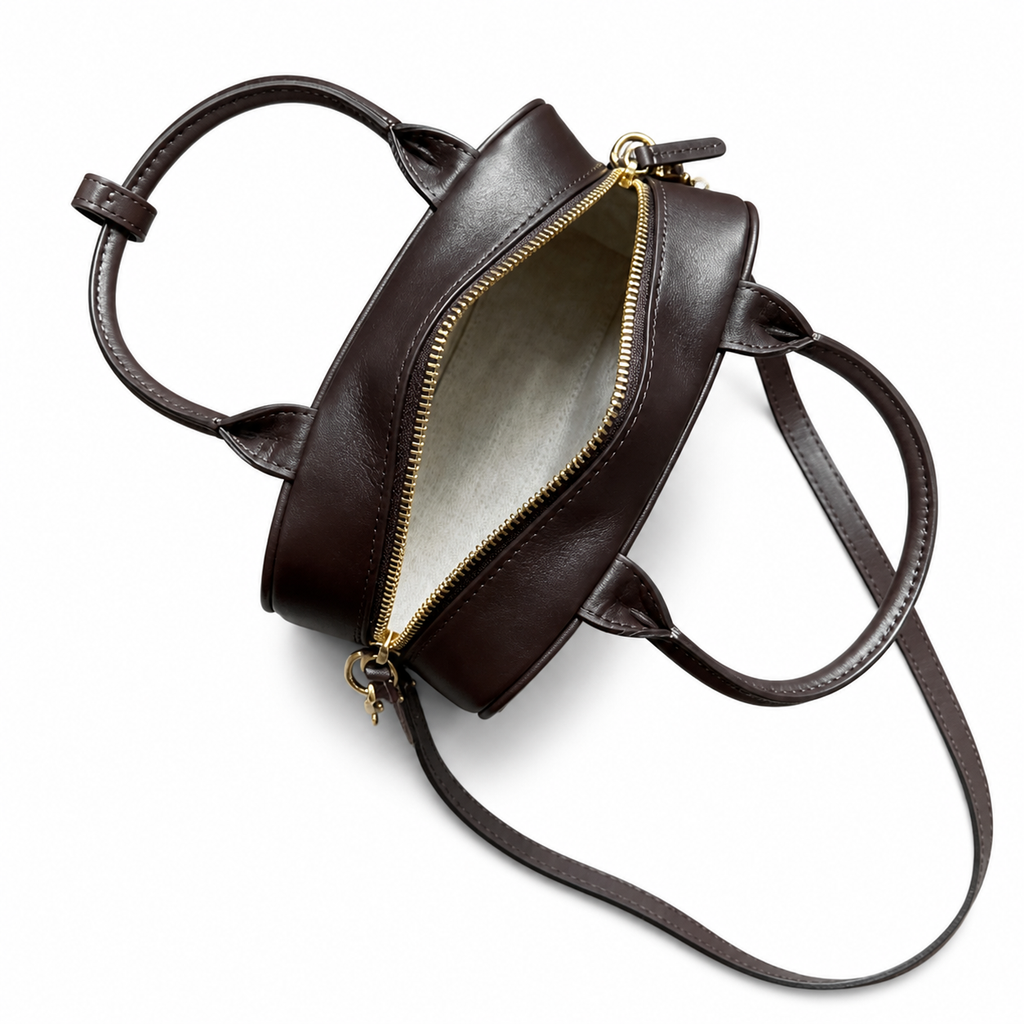 Chanel Dark Brown Smooth Calfskin Mini Bowling Bag Gold CC