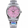 Rolex Oyster Perpetual Candy Pink Dial Smooth Bezel Oyster Bracelet Oystersteel