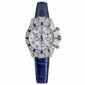 Rolex Cosmograph Daytona White Gold Diamond Pavé Blue Sapphire Bezel Blue Alligator Watch