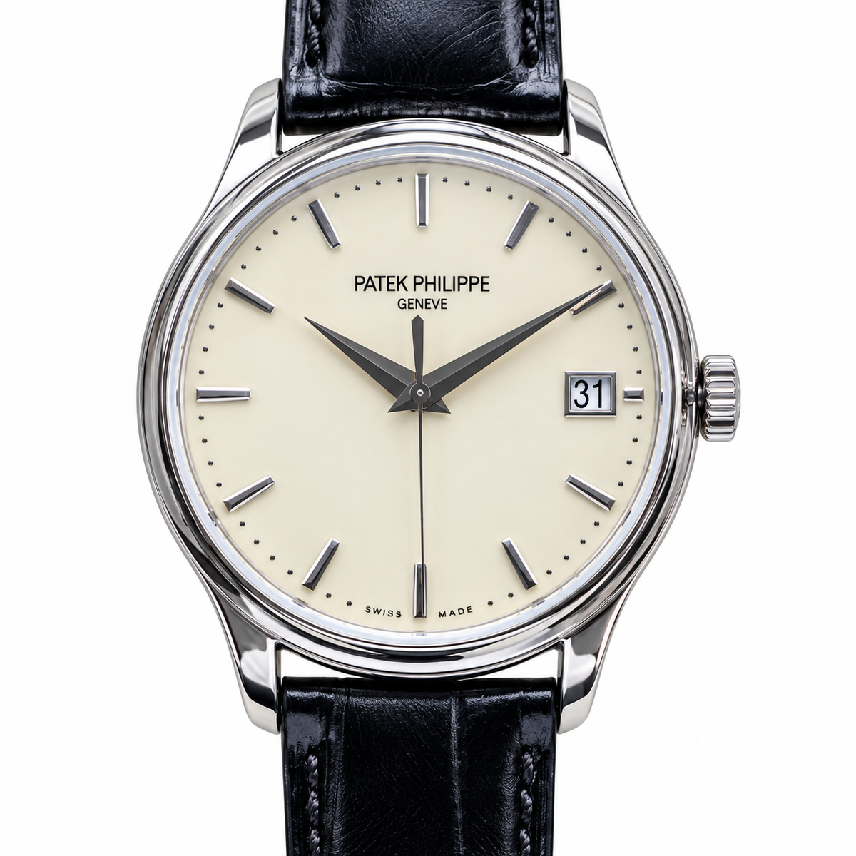 Patek Philippe Calatrava Steel Cream Dial Hunter Case 39mm