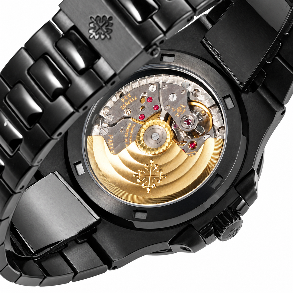 Patek Philippe Nautilus x Tiffany & Co. Custom DLC Black Tiffany Blue Dial Steel Bracelet Sapphire Caseback Date 40mm