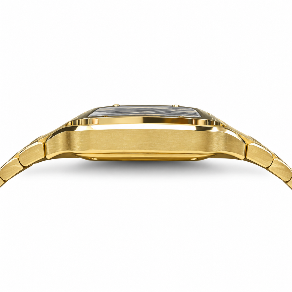Cartier Santos de Cartier Medium 18k Yellow Gold Automatic Gold Bracelet Watch