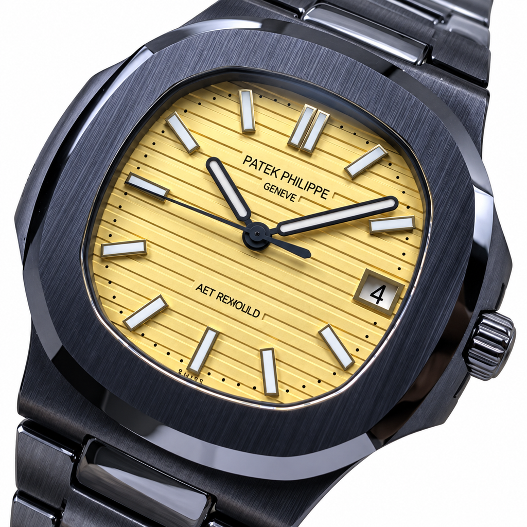 Patek Philippe Nautilus AET Remould Black Ceramic Yellow Dial AMG