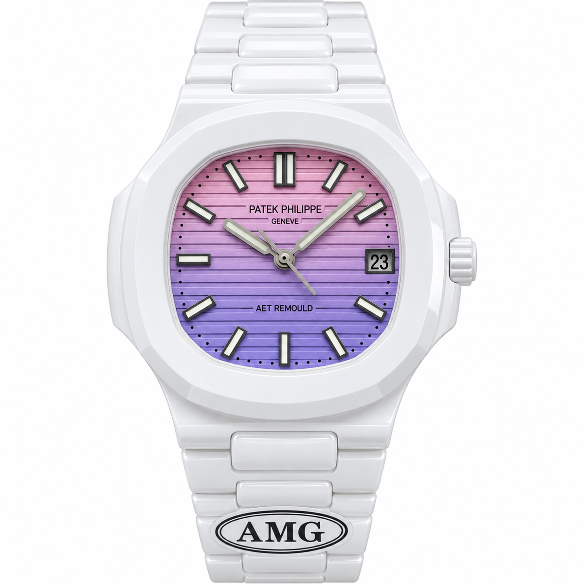 Patek Philippe Nautilus White Ceramic Pink Purple