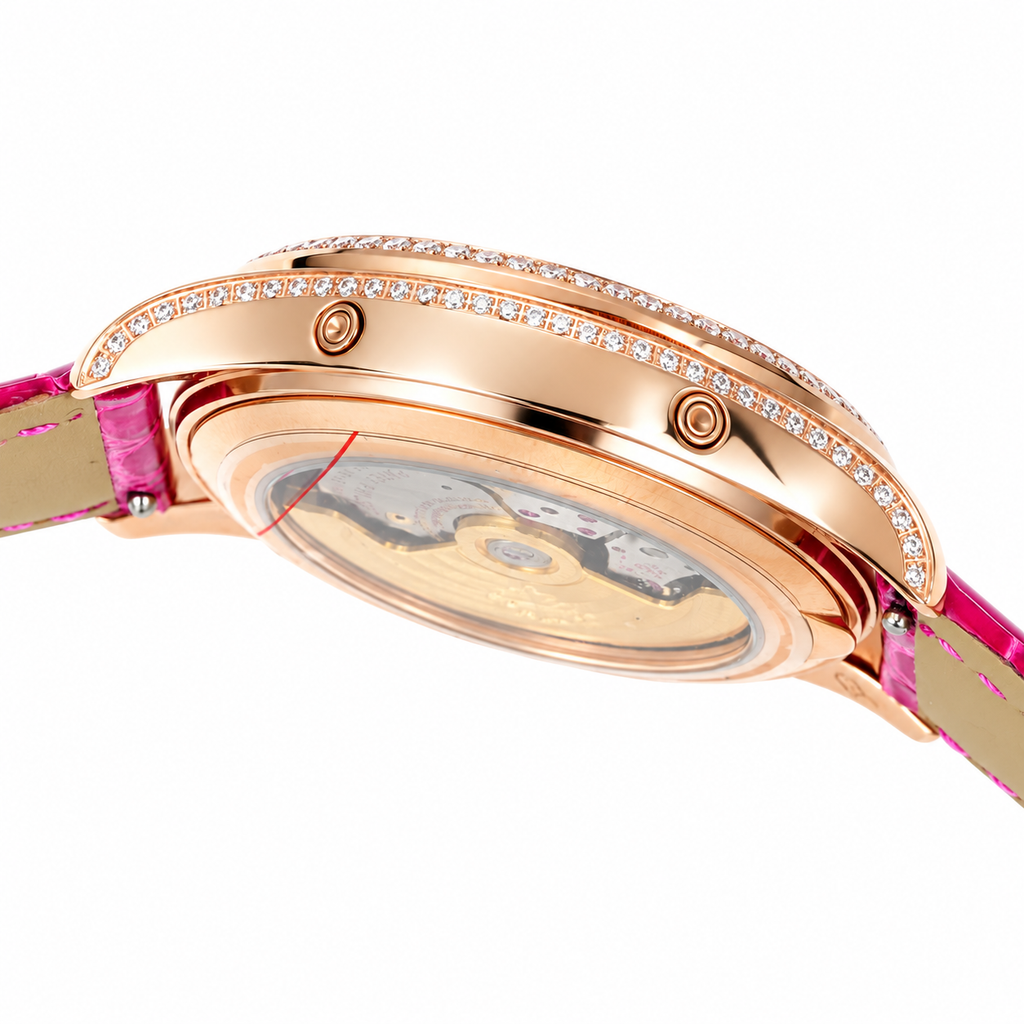 Patek Philippe Ladies Rose Gold Diamond Bezel Annual Calendar Moon Phase 38mm