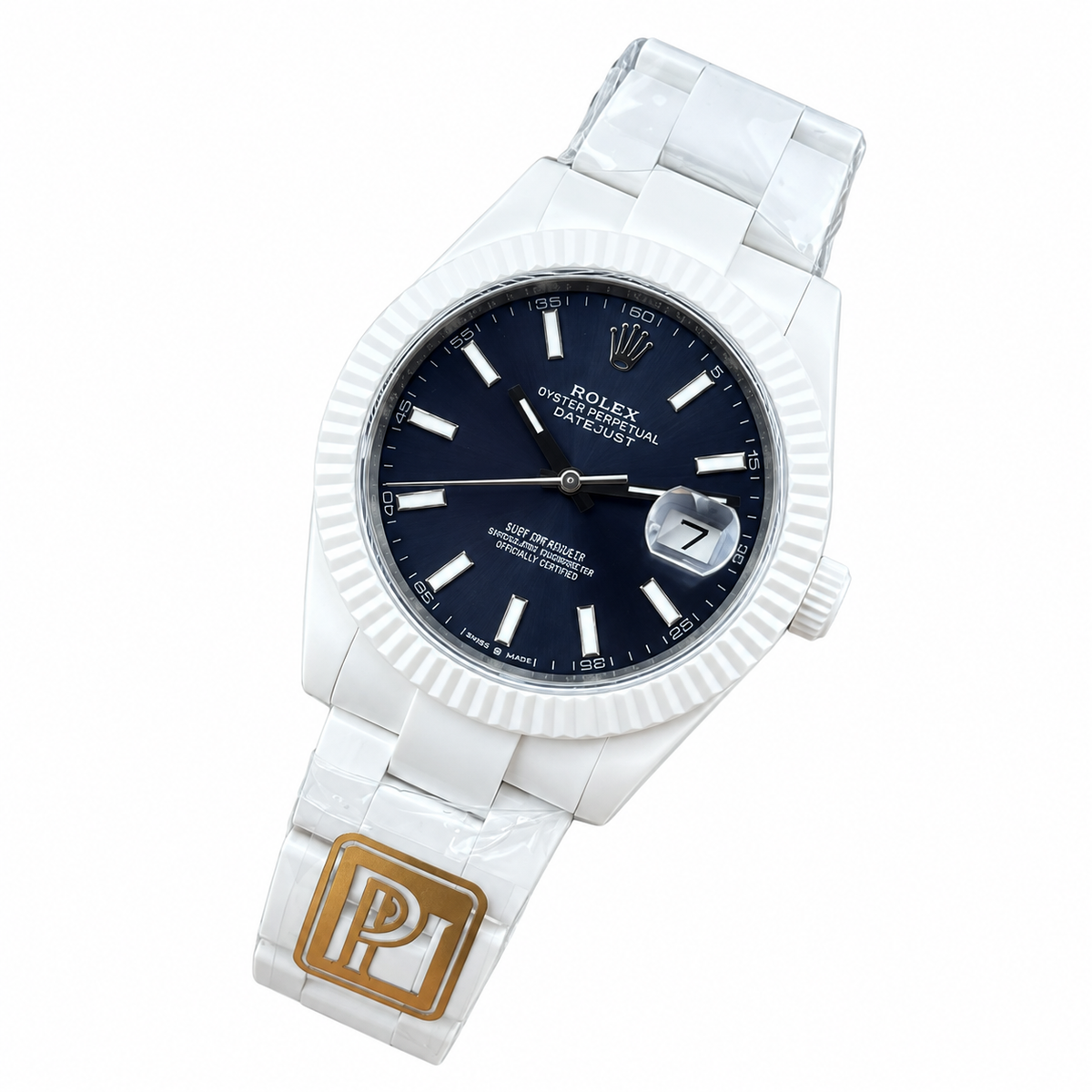 Rolex Datejust Blue Dial White Ceramic 41mm