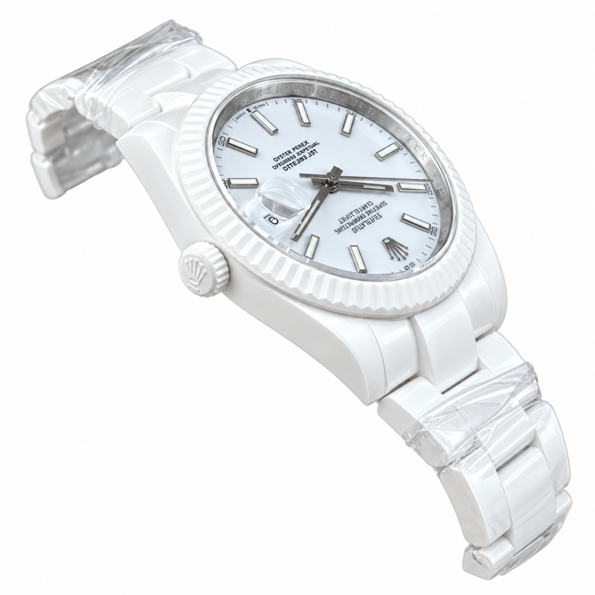 Rolex Datejust 41mm AET Remould Full White Ceramic Custom Watch