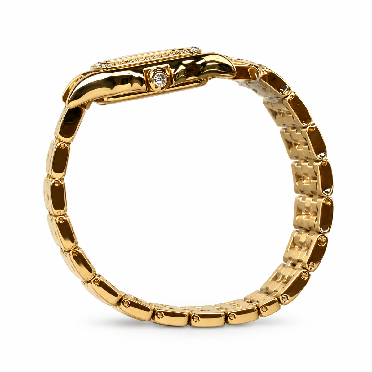 Cartier Panthère de Cartier Small 18k Yellow Gold Diamond Bezel Cream Dial Roman Numeral Yellow Gold Bracelet Quartz Watch