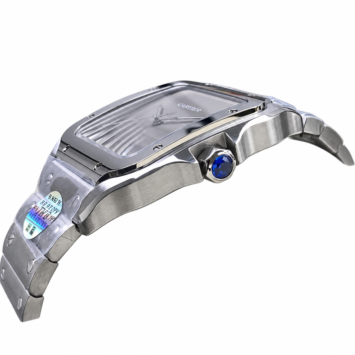 Cartier Santos de Cartier Silver Dial Steel Bracelet Watch