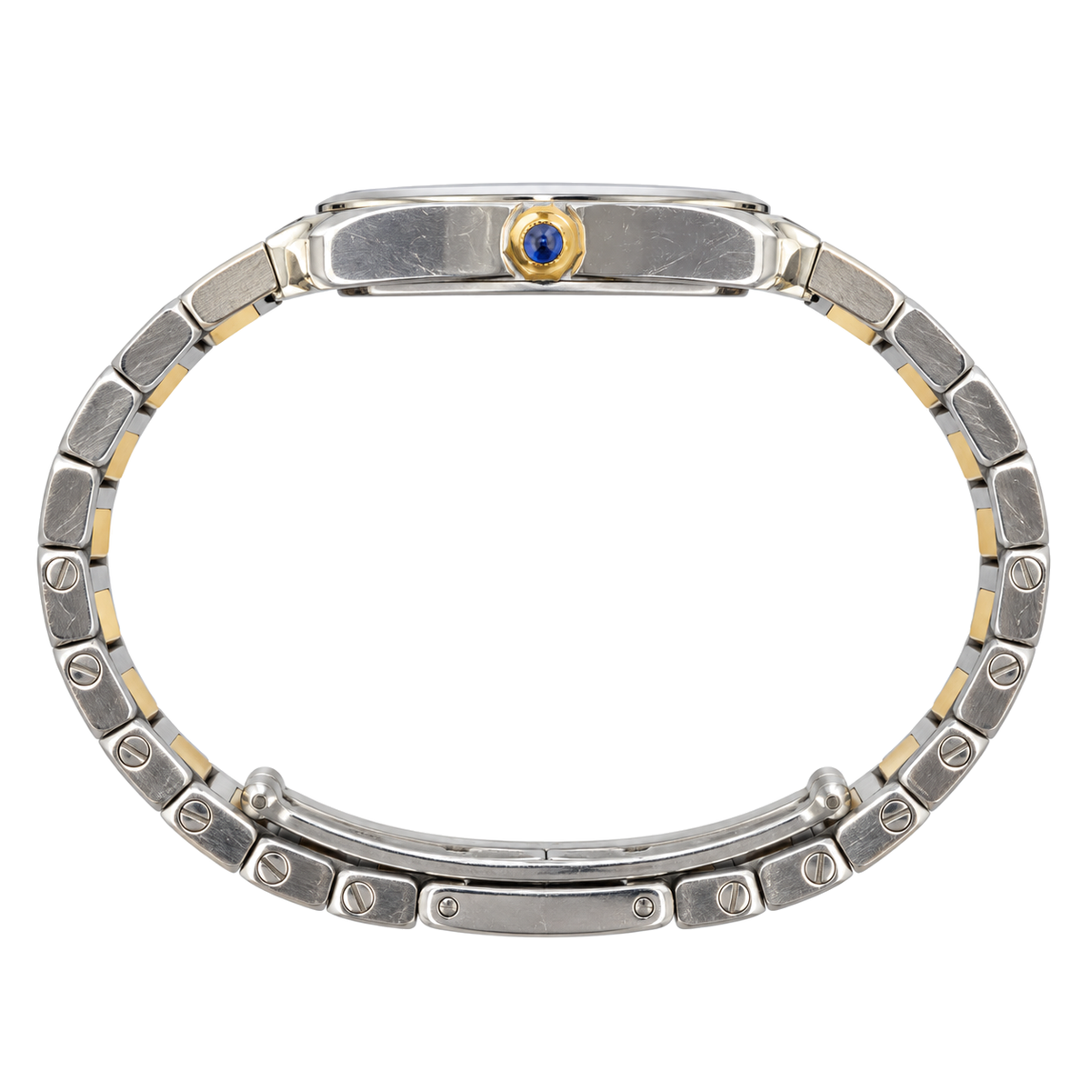 Cartier Tank Française Small Two-Tone Steel & Yellow Gold White Dial Metal Bracelet Watch