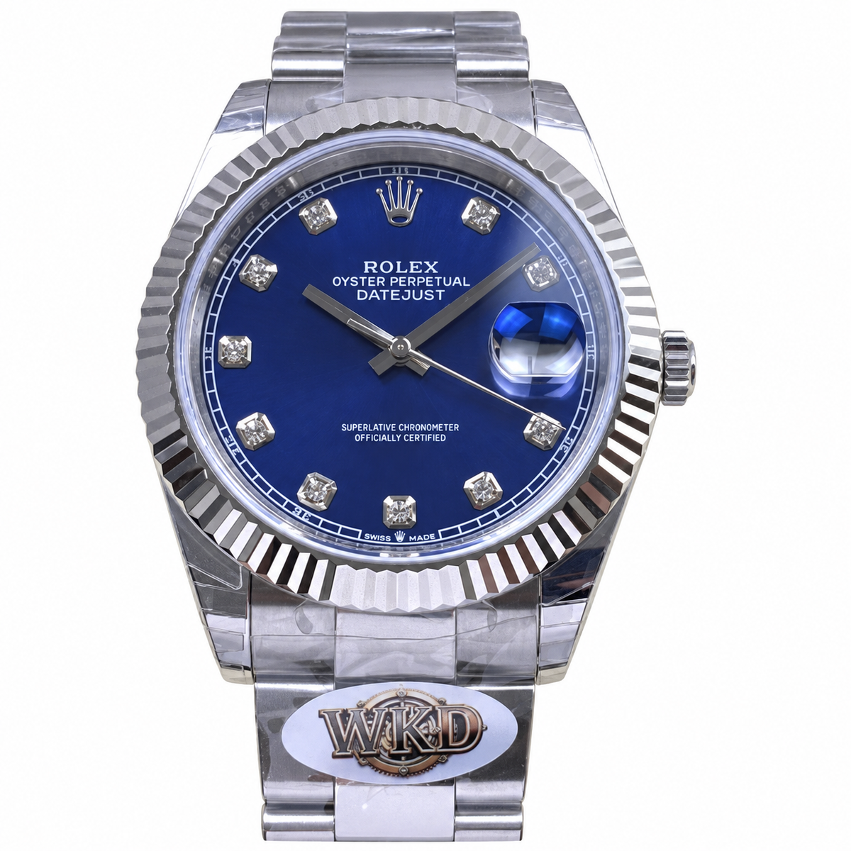 Rolex Datejust Blue Diamond Dial Fluted Bezel Jubilee Bracelet Oystersteel