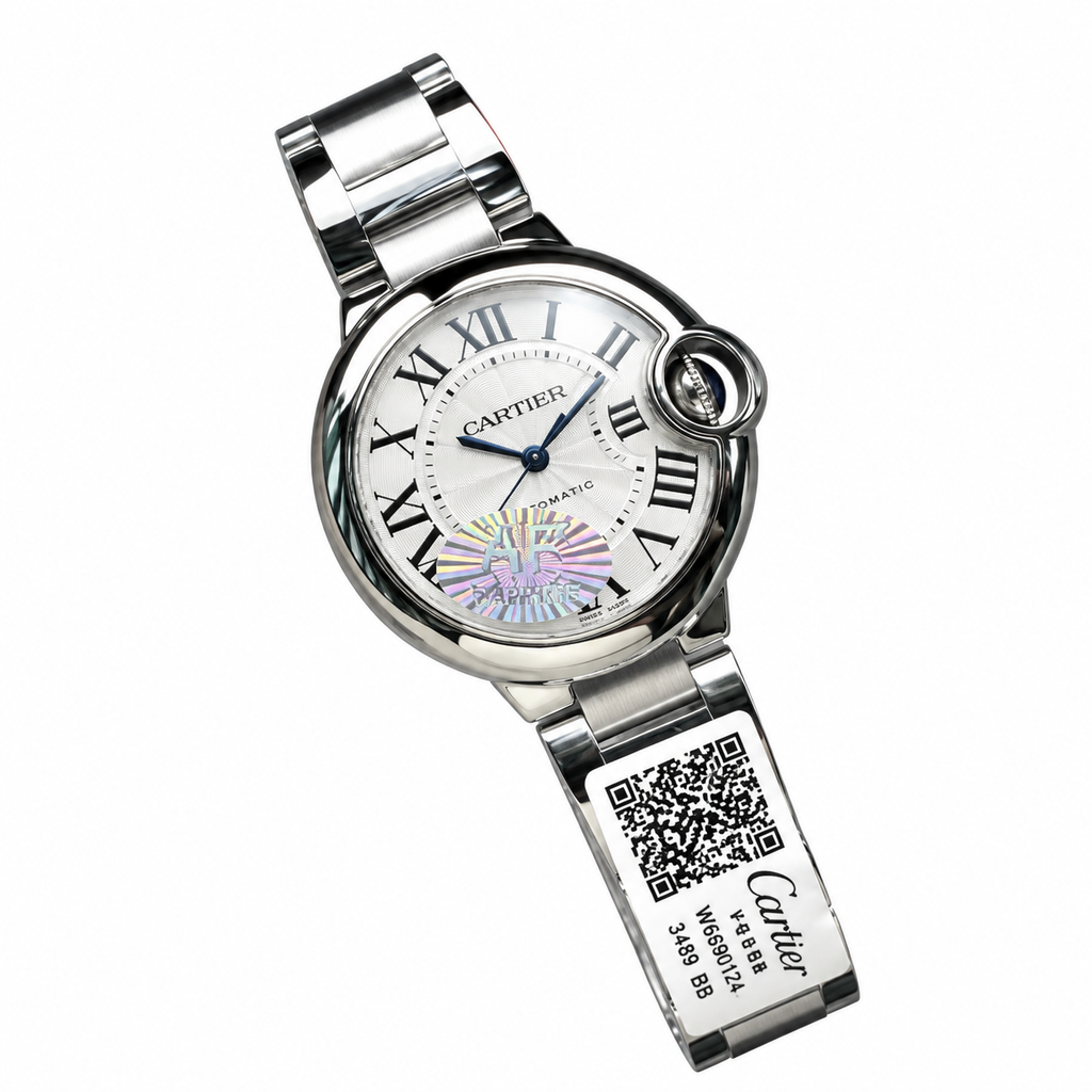 Cartier Ballon Bleu de Cartier 33mm Stainless Steel Silver Dial Roman Numeral Steel Bracelet Automatic Watch