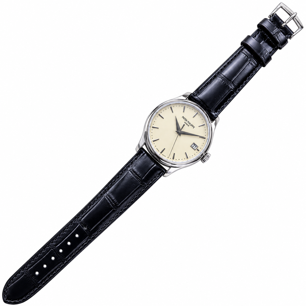 Patek Philippe Calatrava Steel Cream Dial Hunter Case 39mm