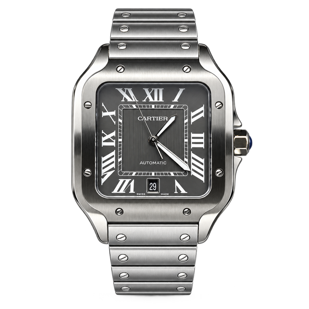 Cartier Santos de Cartier Large Stainless Steel Automatic Steel Bracelet Watch
