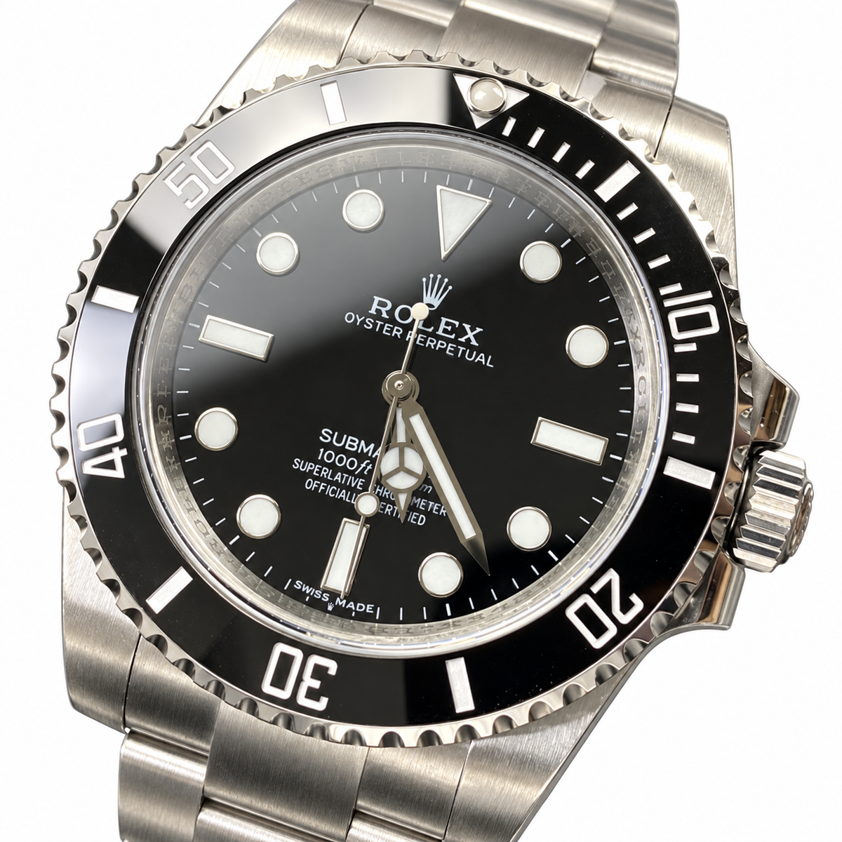 Rolex Submariner No-Date Oystersteel Black Ceramic Bezel Black Dial Oyster Bracelet Watch