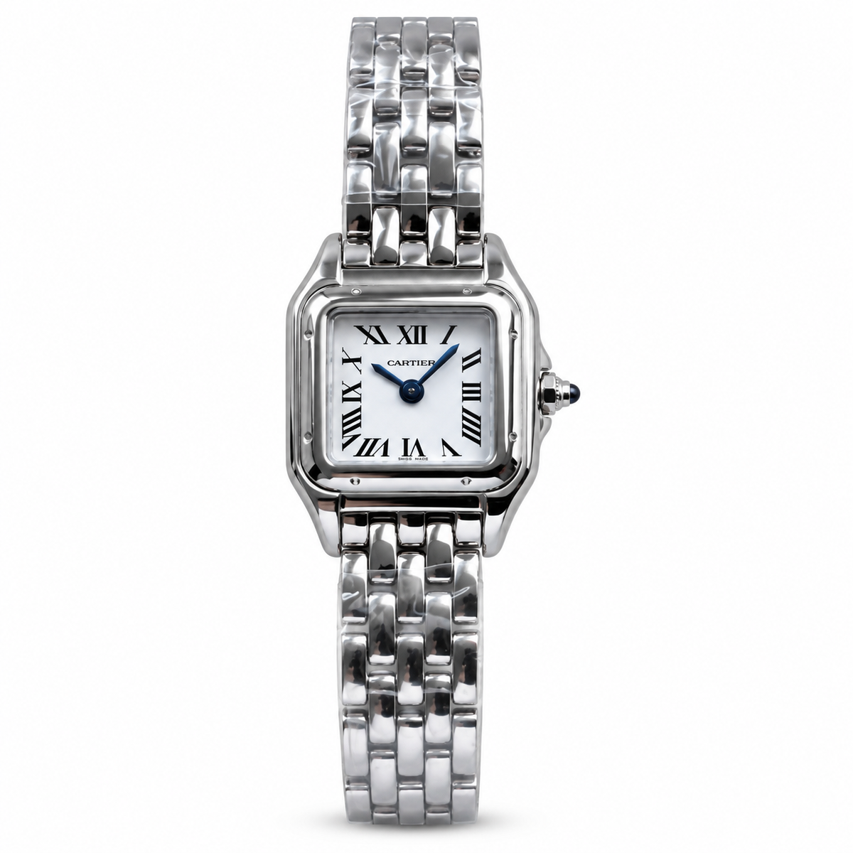 Cartier Panthère de Cartier Small Stainless Steel White Dial Roman Numeral Steel Bracelet Quartz Watch