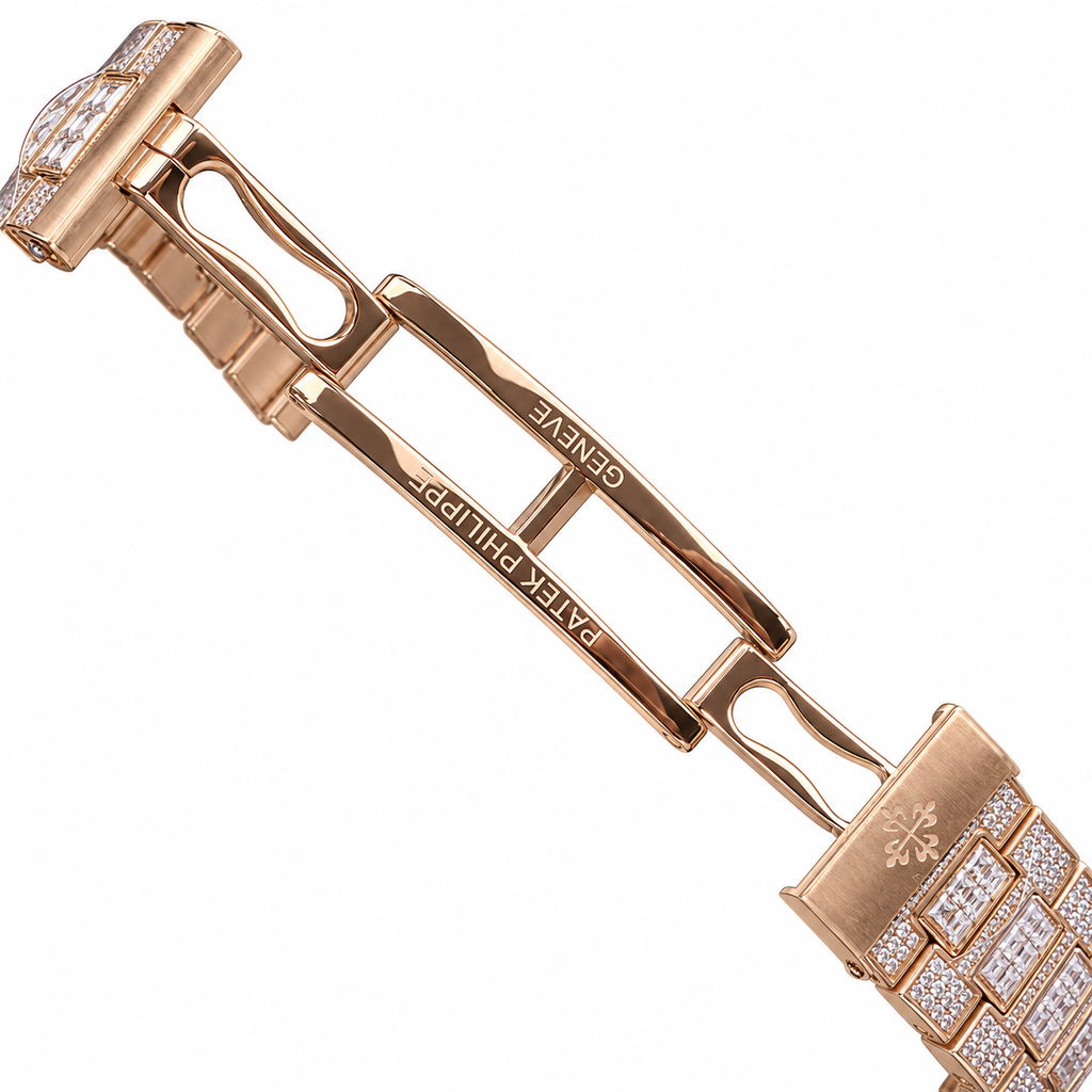 Patek Philippe Nautilus 5719/10R Rose Gold Full Diamond Pave Baguette Bezel Iced Out 40mm