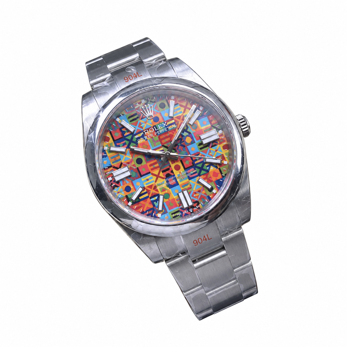 Rolex Oyster Perpetual 41 Celebration Motif Dial 904L Steel Watch