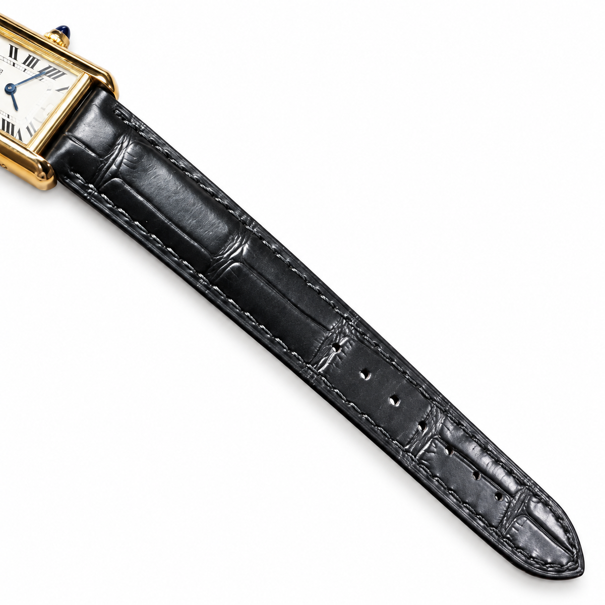 Cartier Tank Must Yellow Gold Cream Dial Black Alligator Watch