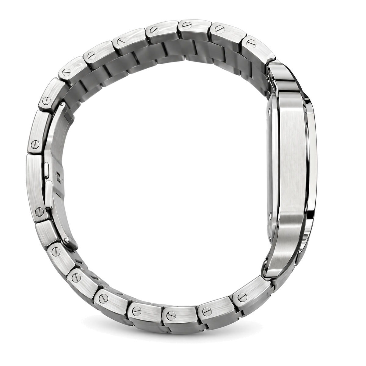 Cartier Santos de Cartier Medium Stainless Steel White Dial Steel Bracelet Automatic Watch