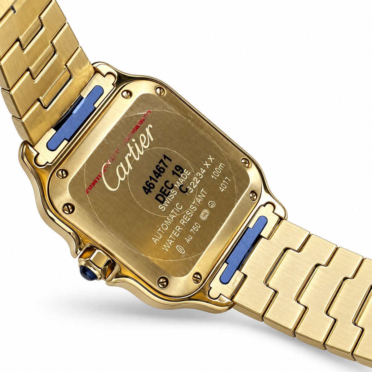 Cartier Santos de Cartier Medium 18k Yellow Gold Automatic Gold Bracelet Watch