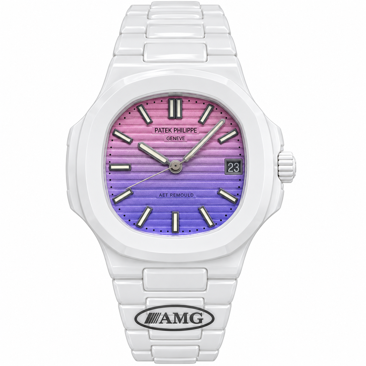 Patek Philippe Nautilus White Ceramic Pink Purple