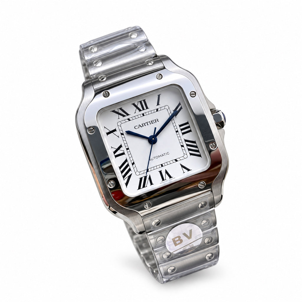 Cartier Santos de Cartier Steel White Dial Automatic Watch XL