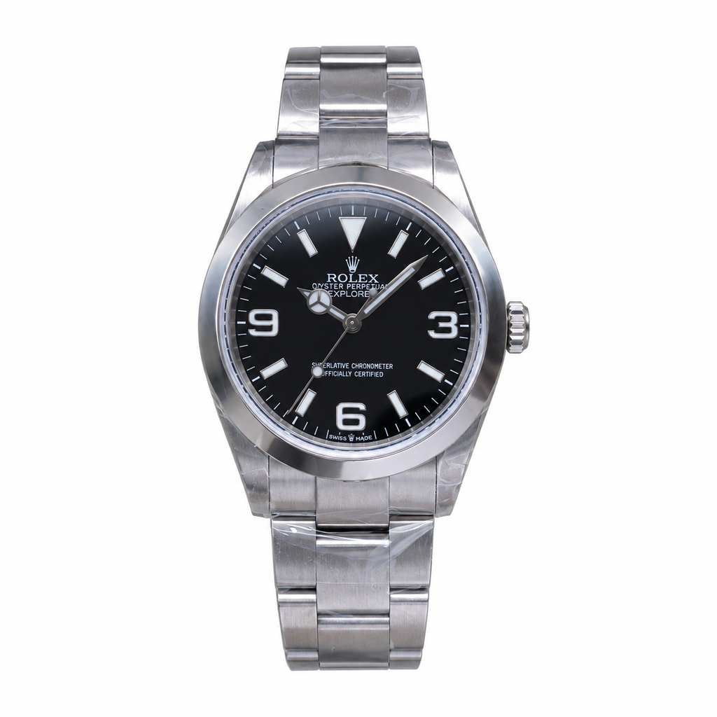 Rolex Explorer Oystersteel Black Dial Oyster Bracelet Watch 36mm