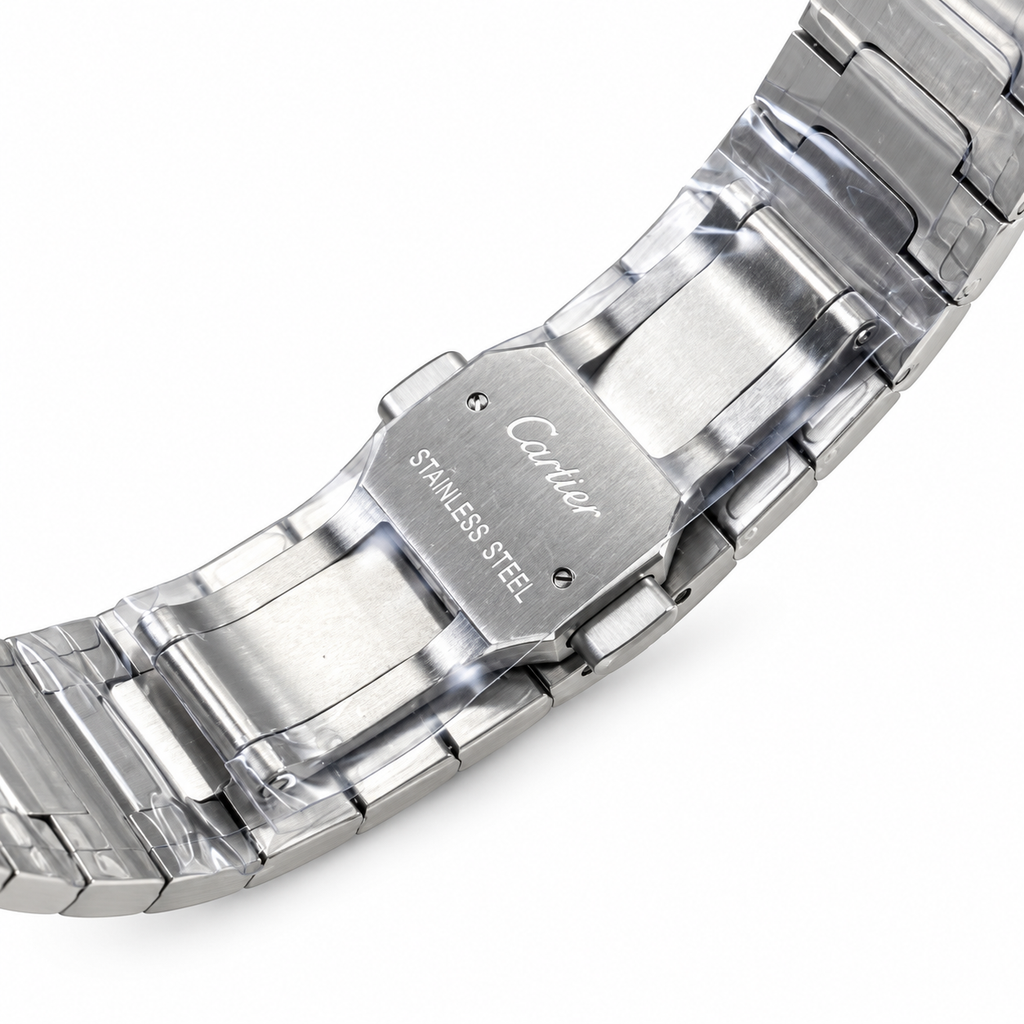 Cartier Santos de Cartier Green Dial Steel Bracelet Automatic Watch
