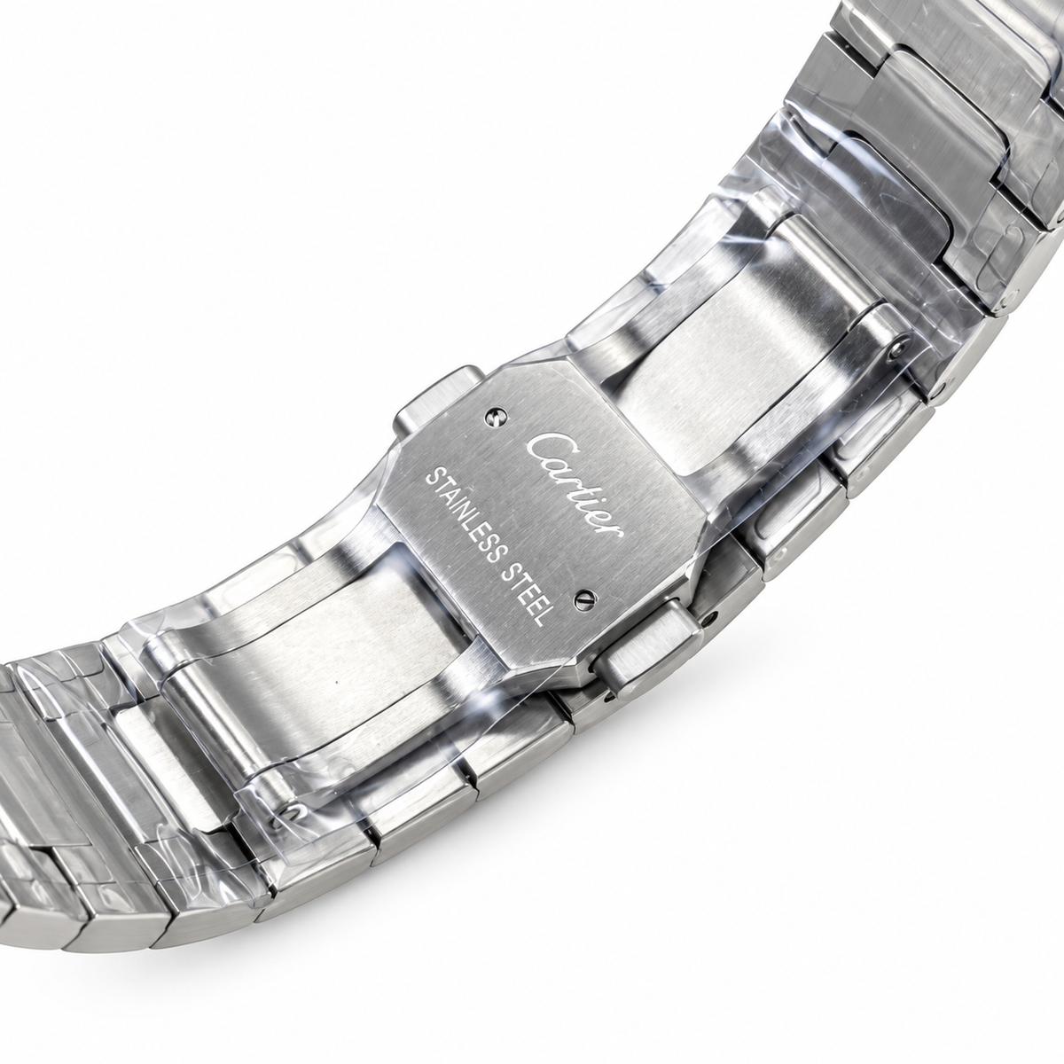 Cartier Santos de Cartier Green Dial Steel Bracelet Automatic Watch