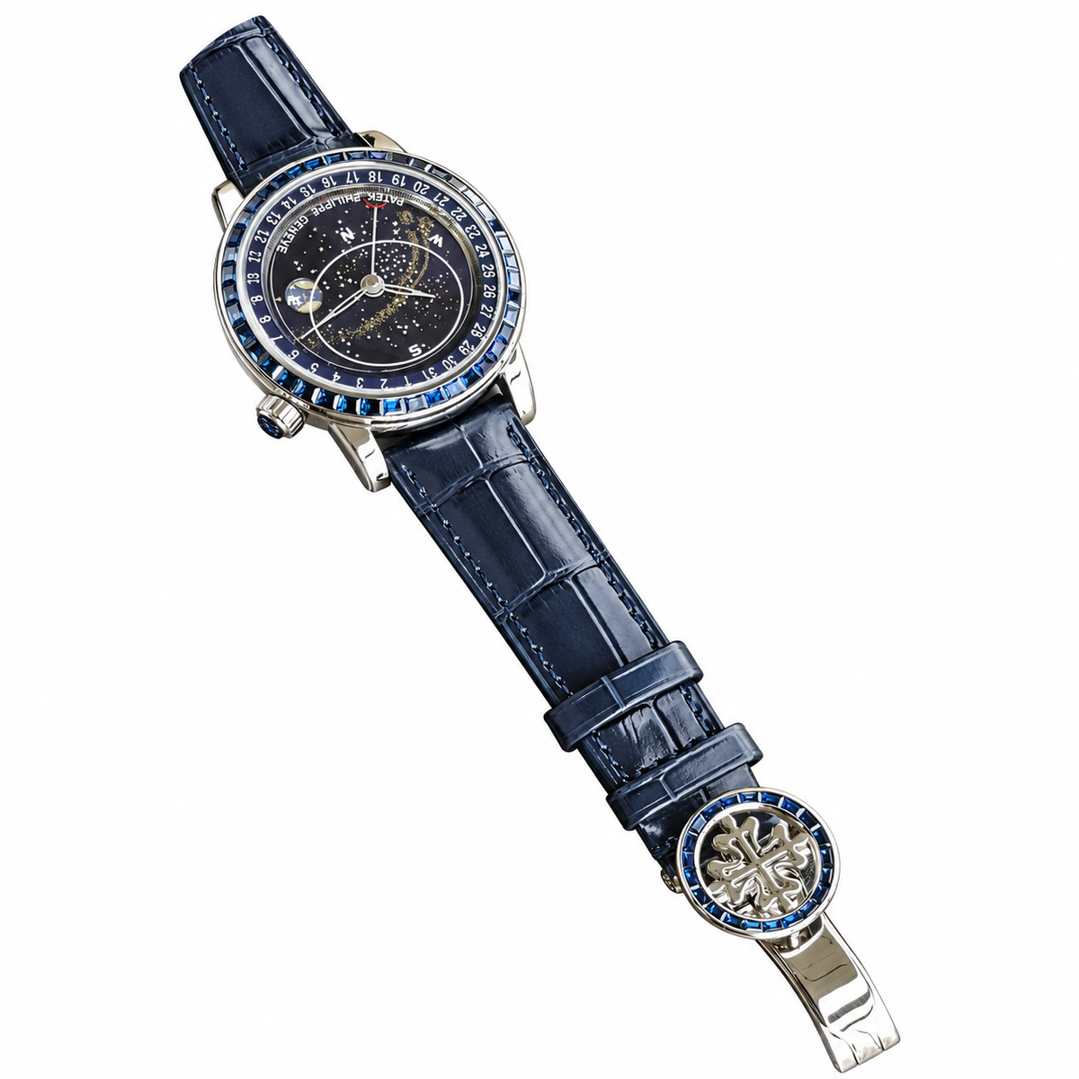 Patek Philippe Celestial White Gold Blue Sapphire Bezel Star Chart 44mm