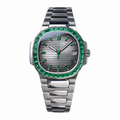 Patek Philippe Nautilus Emerald Baguette Steel Grey Dial