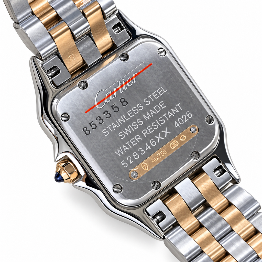 Cartier Panthère de Cartier Large Two-Tone Steel & Yellow Gold White Dial Bracelet Watch