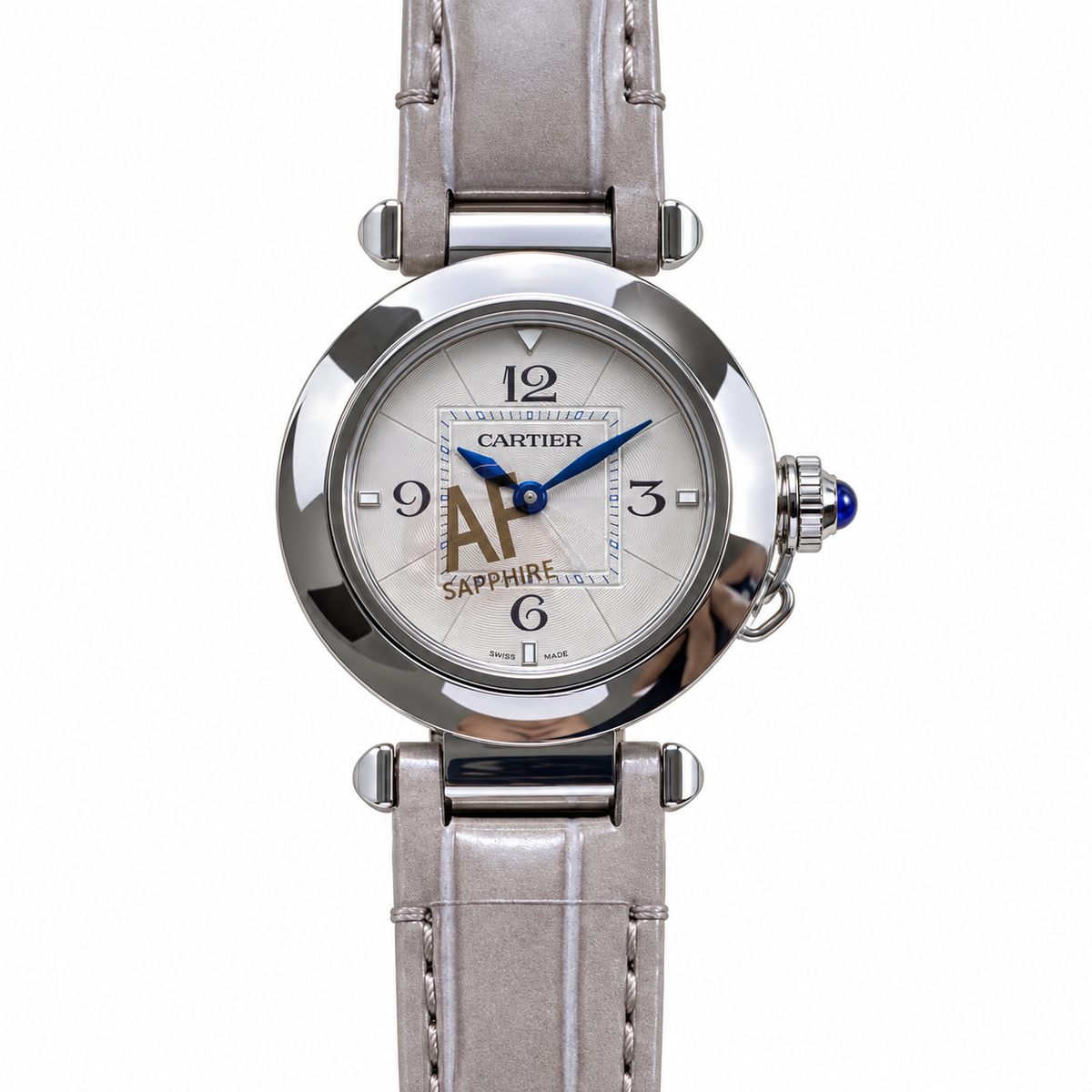 Cartier Pasha de Cartier Steel Grey Leather Watch