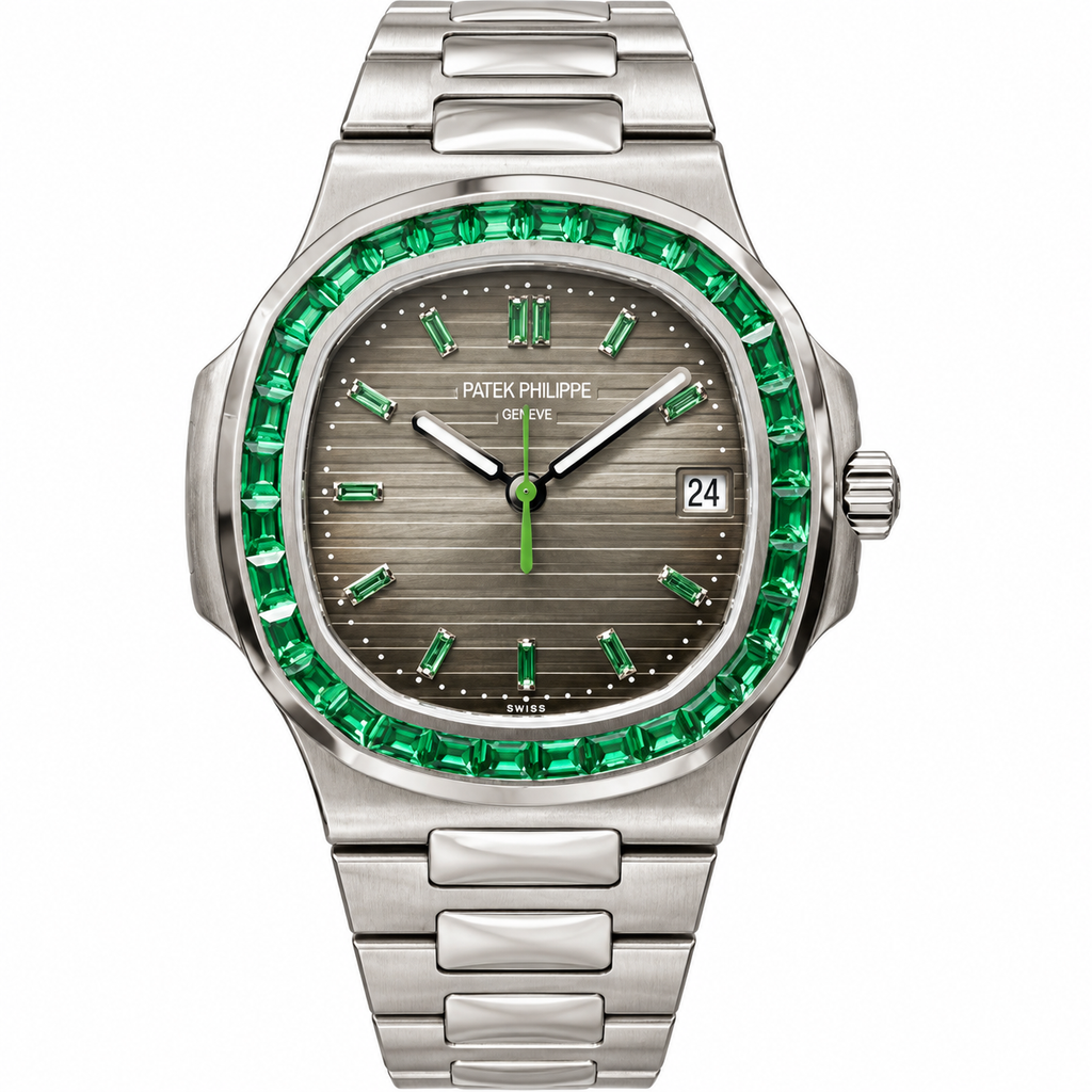 Patek Philippe Nautilus Emerald Baguette Bezel Steel