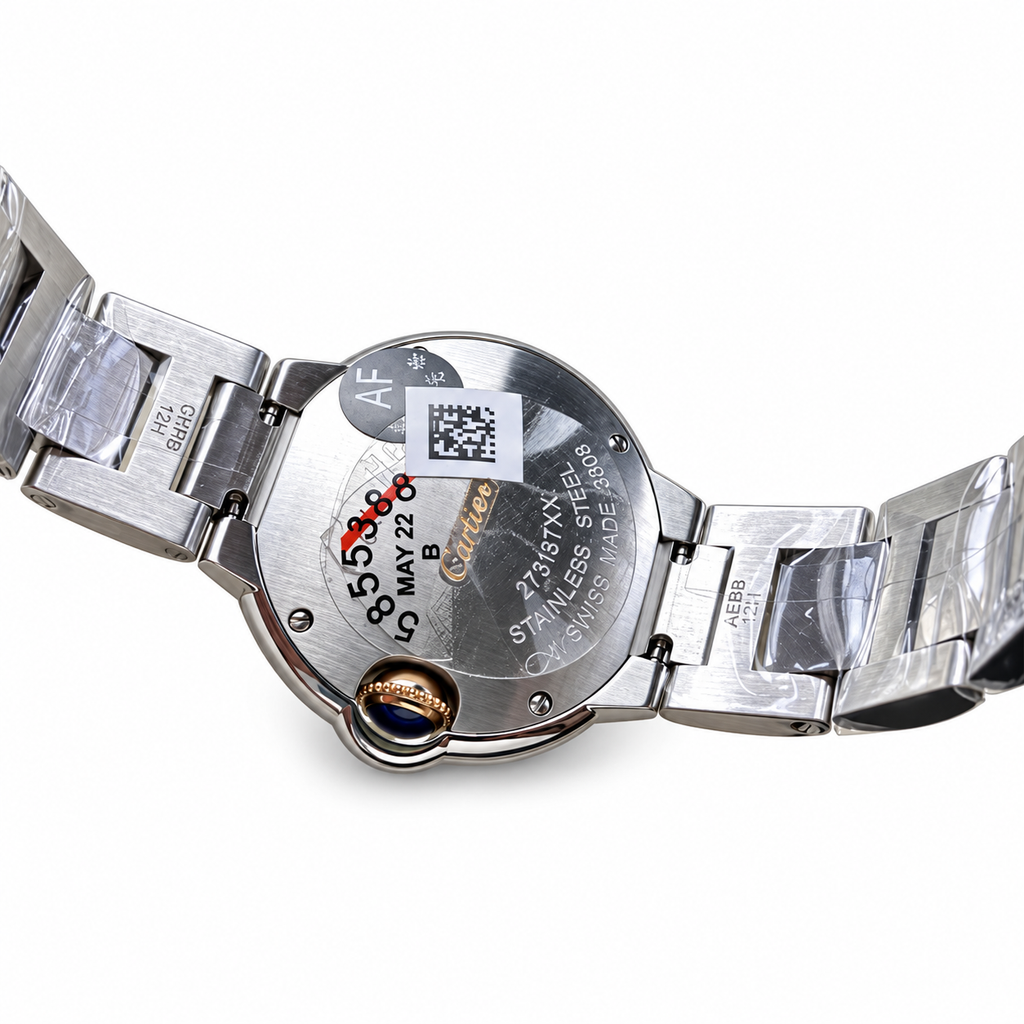 Cartier Ballon Bleu Diamond Bezel Steel Rose Gold Watch