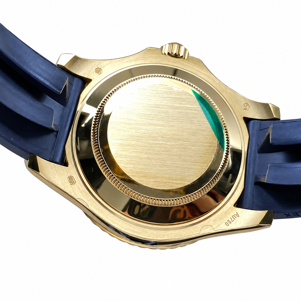 Rolex Yacht-Master 42 Yellow Gold Black Ceramic Bezel Oysterflex Watch