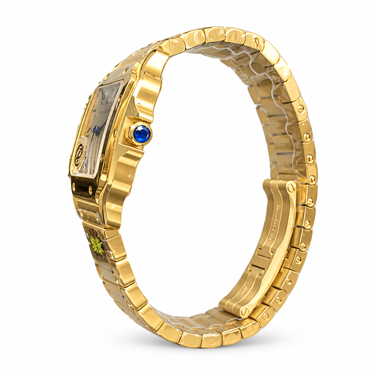 Cartier Santos de Cartier Yellow Gold White Dial Watch
