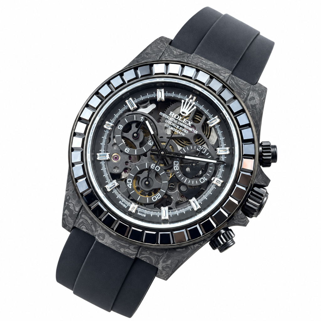 Rolex Daytona Skeleton Carbon Diamond Bezel 40mm