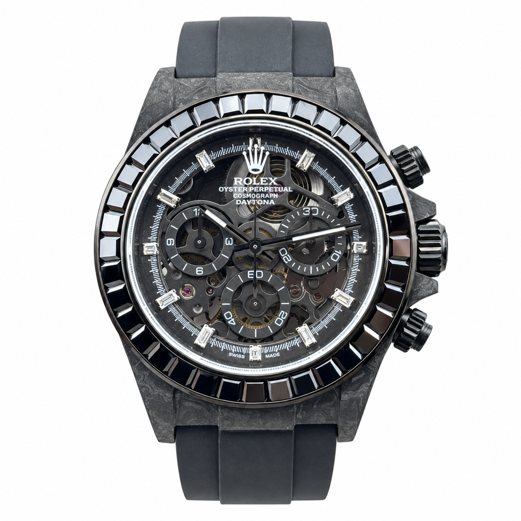 Rolex Daytona Skeleton Carbon Diamond Bezel 40mm