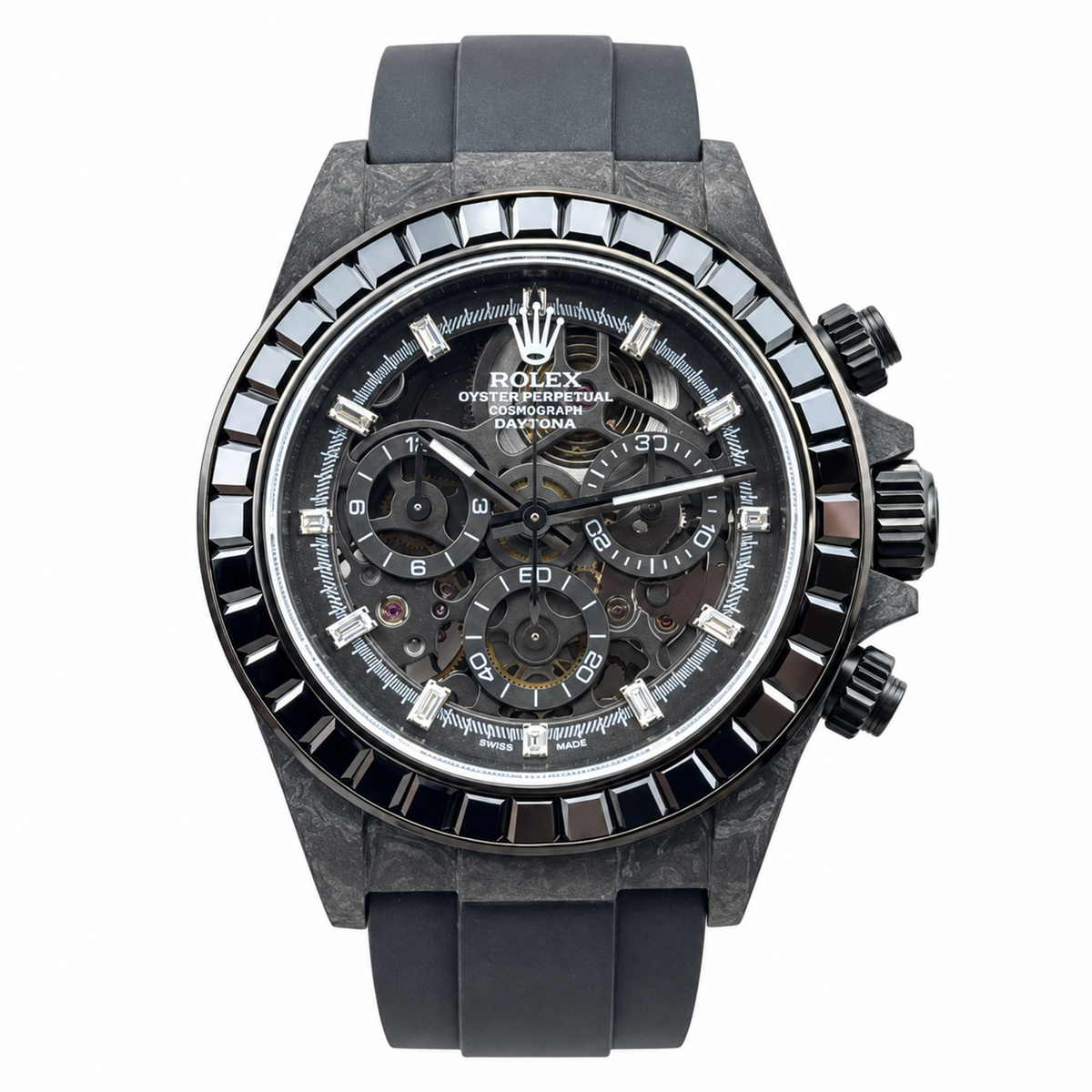 Rolex Daytona Skeleton Carbon Diamond Bezel 40mm