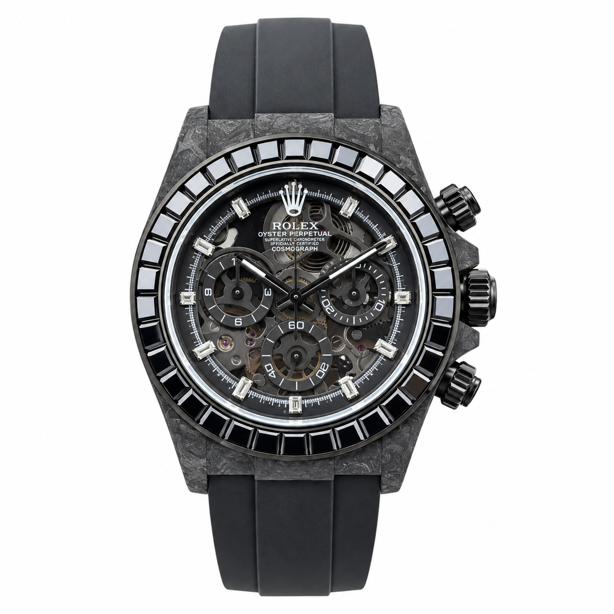 Rolex Daytona Skeleton Carbon Diamond Bezel 40mm