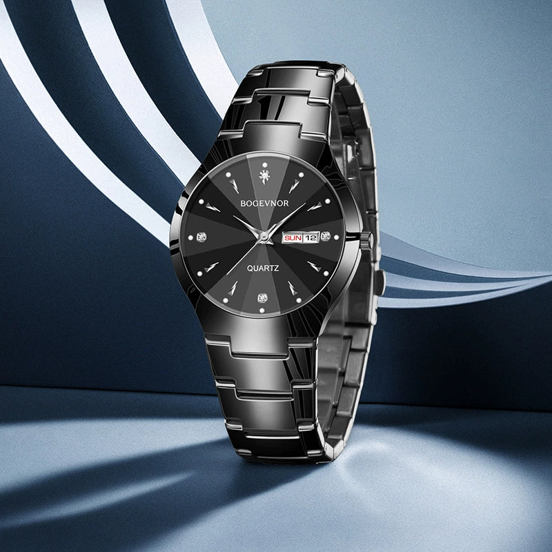 VEADONS 1985 Presidential Gold Watch | Fluted Bezel & Black Honeycomb Dial