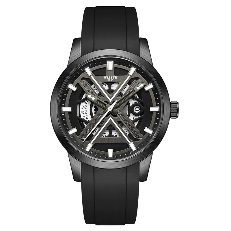 WLSTH Skeleton Sport Watch 41mm | Bold X-Dial Men's Timepiece