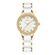 Women's Luxury Ceramic Watch 36mm | Gold & White Two-Tone Bracelet with Rose Pink Dial