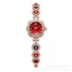 Women's Ruby Flower Jewellery Watch – Rose Gold Crystal Bracelet